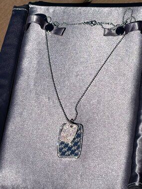 Elegant Swarovski Crystal Double Dog Tag Necklace